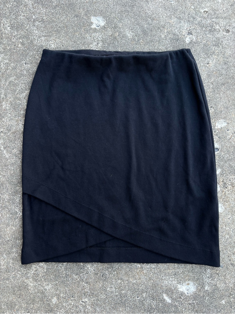 SO Black Mini Skirt with Asymmetric Wrap Hem